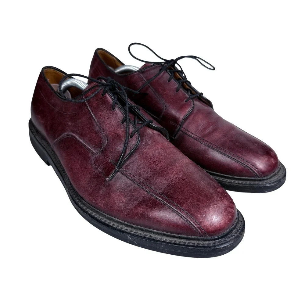 Allen Edmonds Benton Derby Mens 10.5 EEE Burgundy Leather Split Toe Oxford 5971